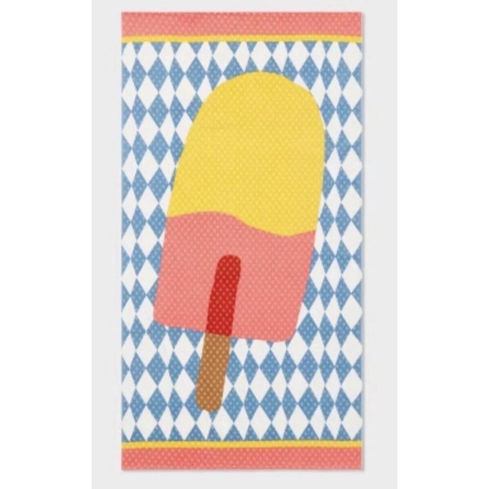 Room Essentials Popsicle Beach Towel 6’ Long 100% Cotton Extra Long
